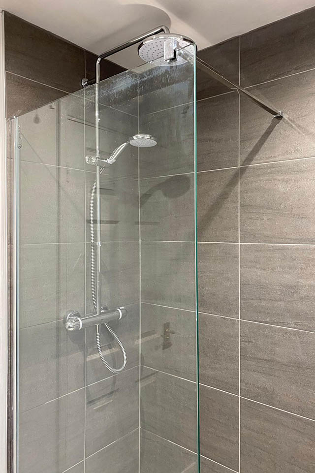 bathroom installation with shower